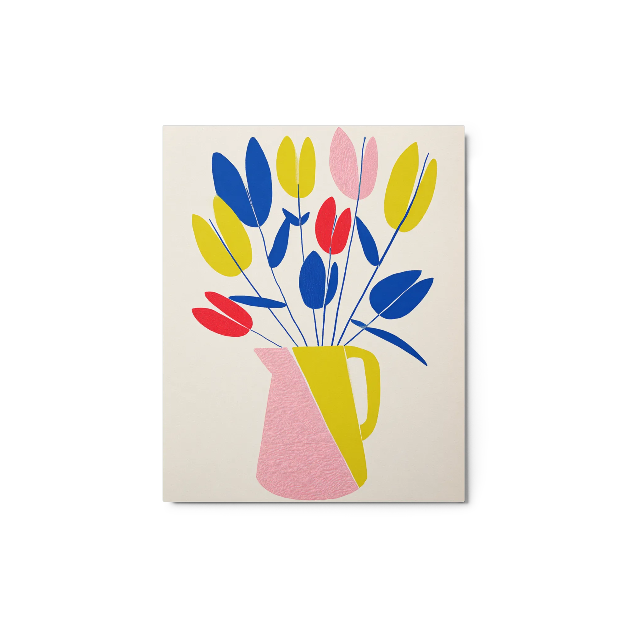 Tulips in a Pitcher 
 Canvas with White Frame