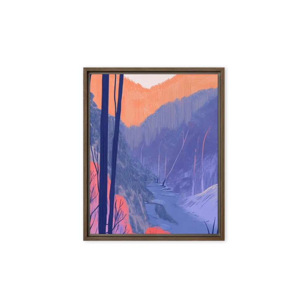Violet Valley River 
 Poster with Red oak Frame | 18″x 18″