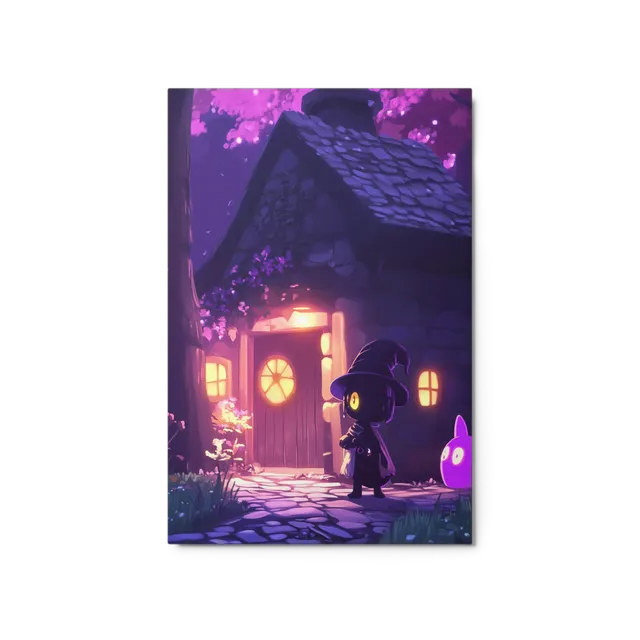 Whimsical Witch's Cottage at Midnight | Art Print