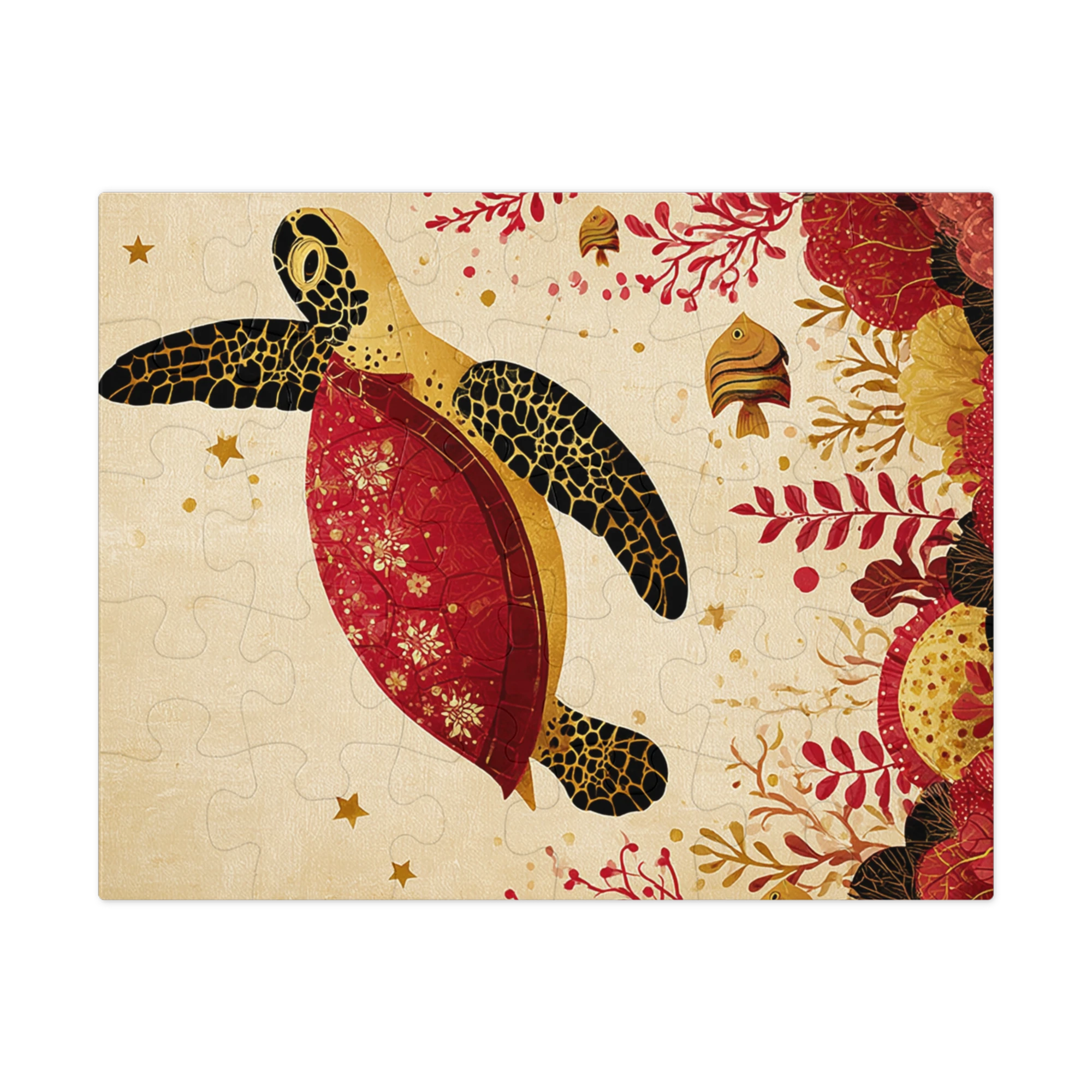 Red and Gold Sea Turtle | Jigsaw Puzzles