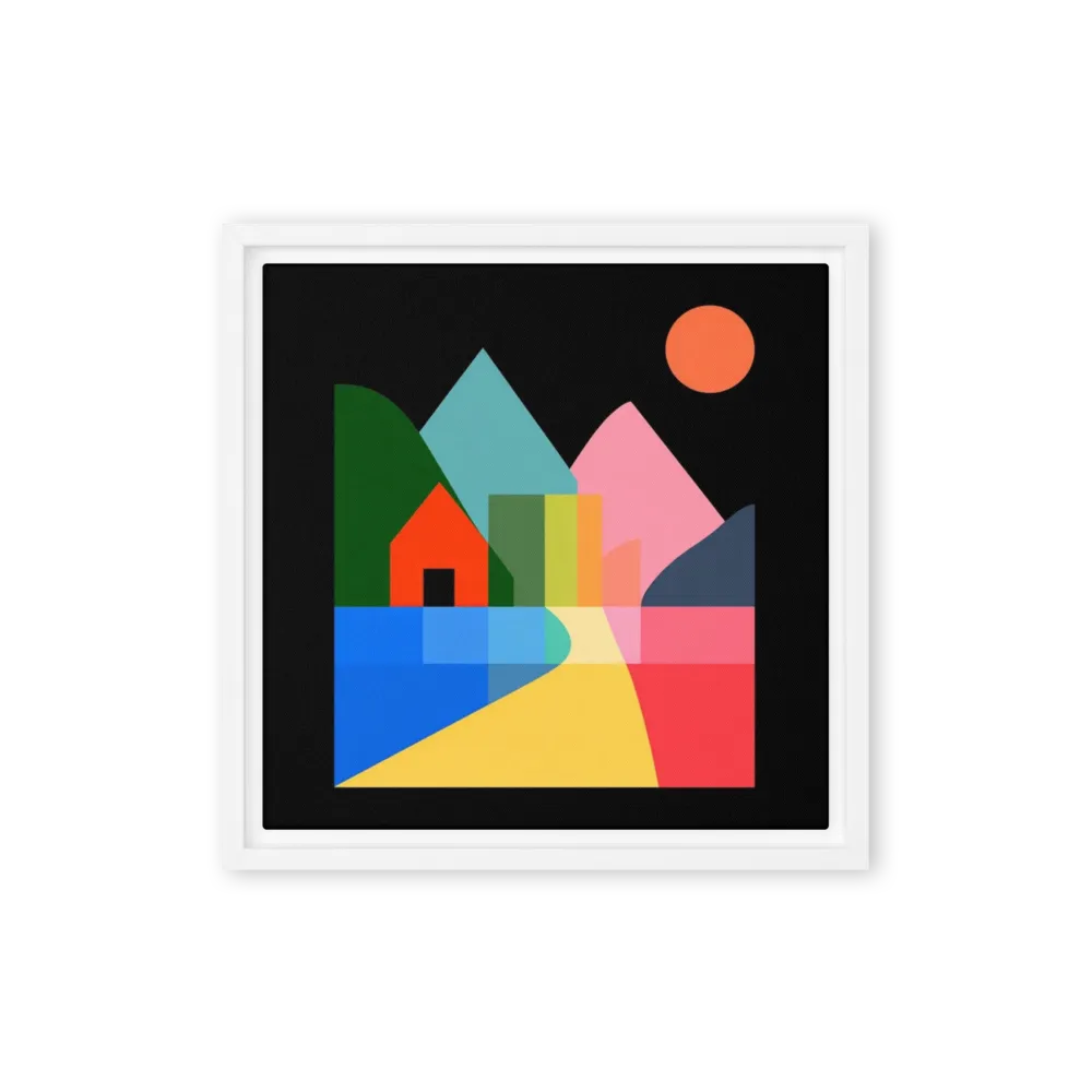 Geometric Mountain Village | Art Print