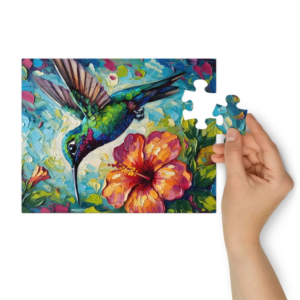 Hummingbird in Bloom 
 Jigsaw Puzzle in Tin Box