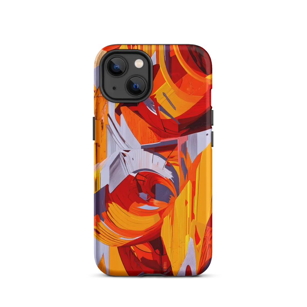Abstract Geometric Shapes in Red and Orange | Phone Case