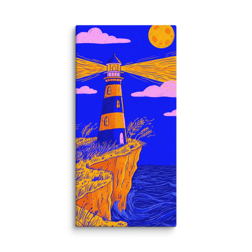 Coastal Beacon Night 
 Canvas | 16″x 32″