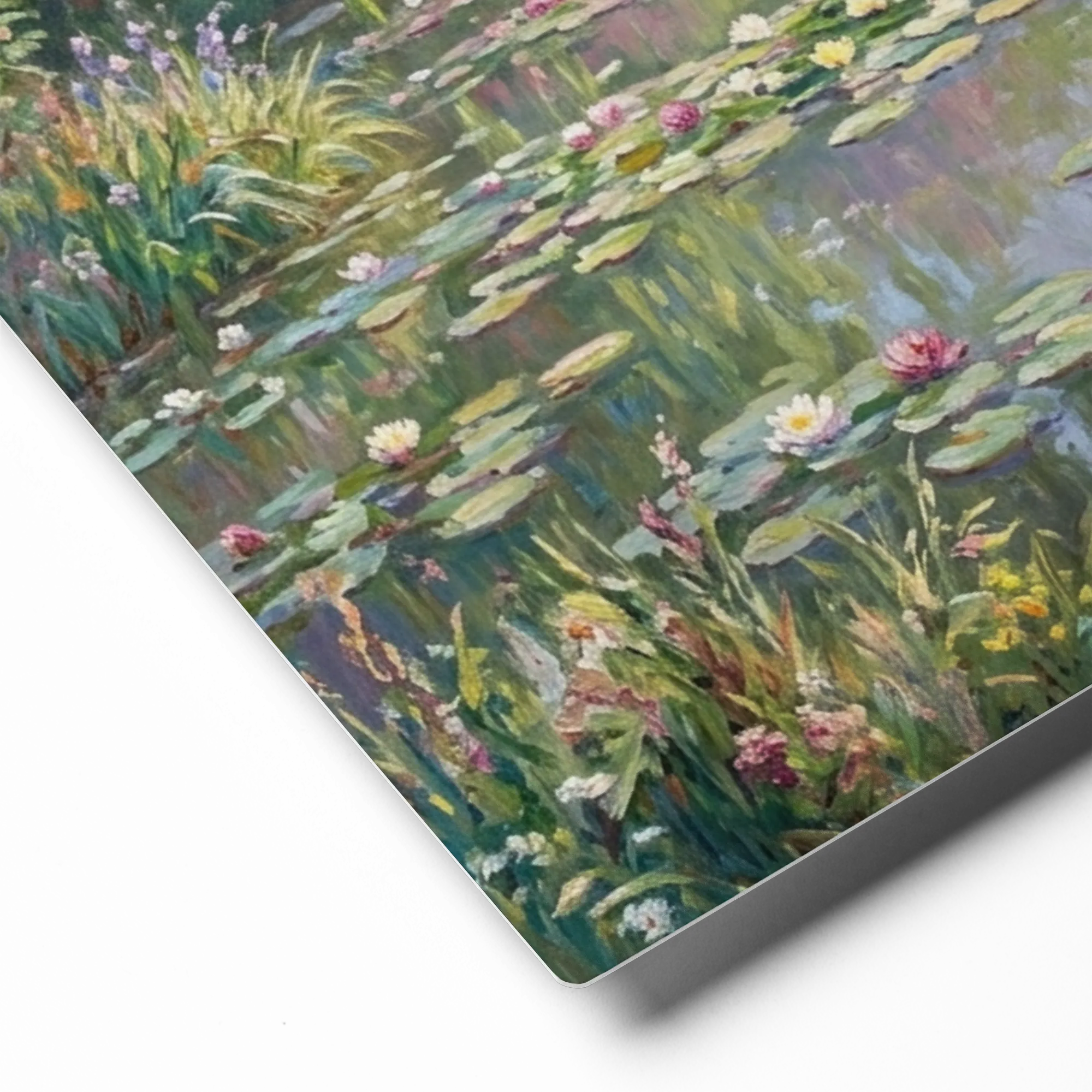 Water Lilies and Japanese Bridge 
 Canvas with Brown Frame