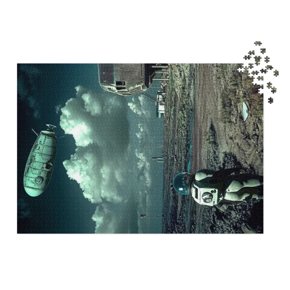 Surreal Astronaut with Blimp