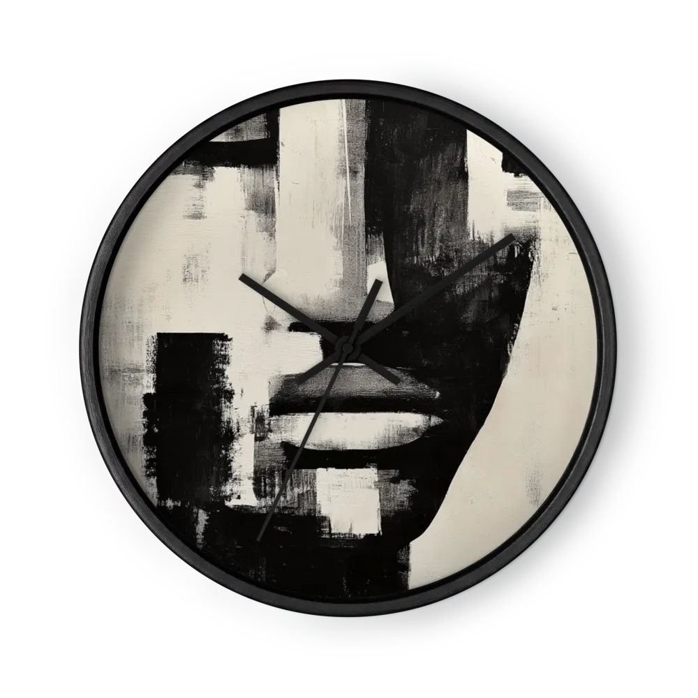 Monochrome Portrait in Blocks | Wall Clock