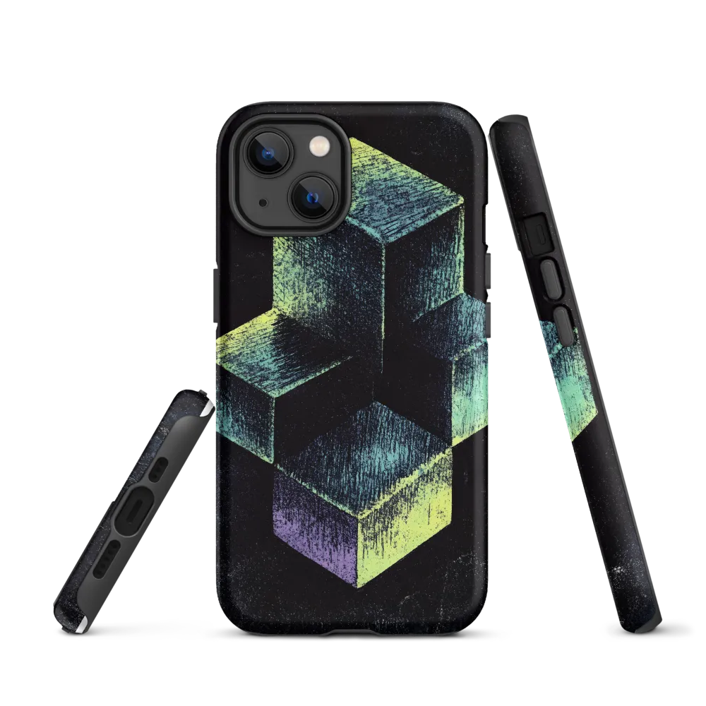 Geometric Cubes in Abstract Design | Phone Case
