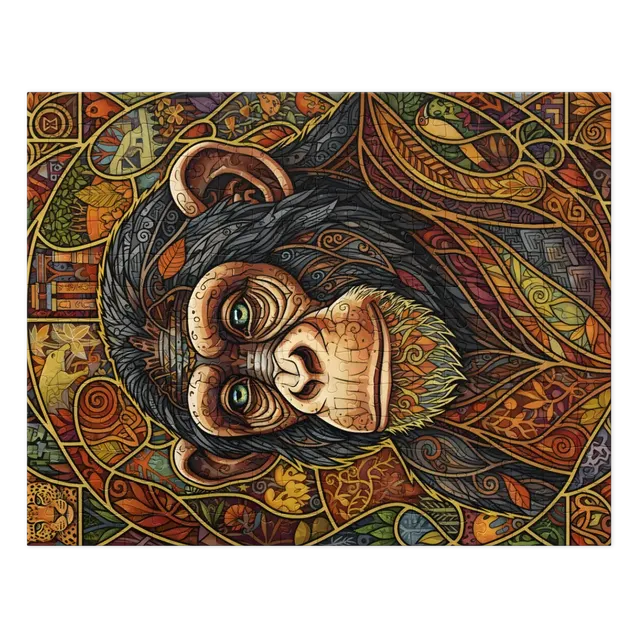 Stained-Glass Chimpanzee | Jigsaw Puzzles