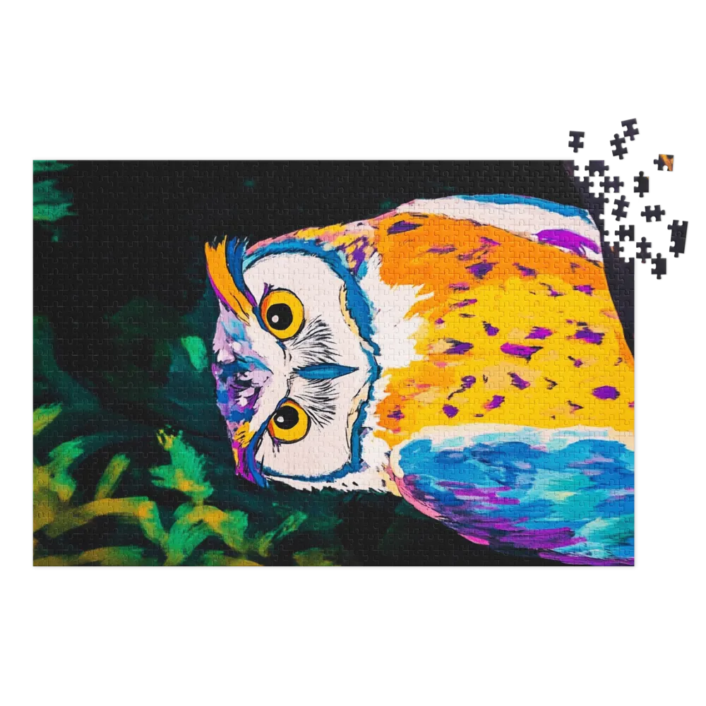 Chromatic Owl 
 Jigsaw Puzzle in Tin Box