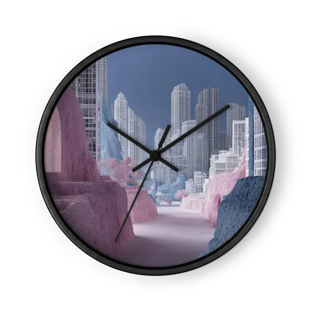 Pastel-Traumstadt | Wanduhr