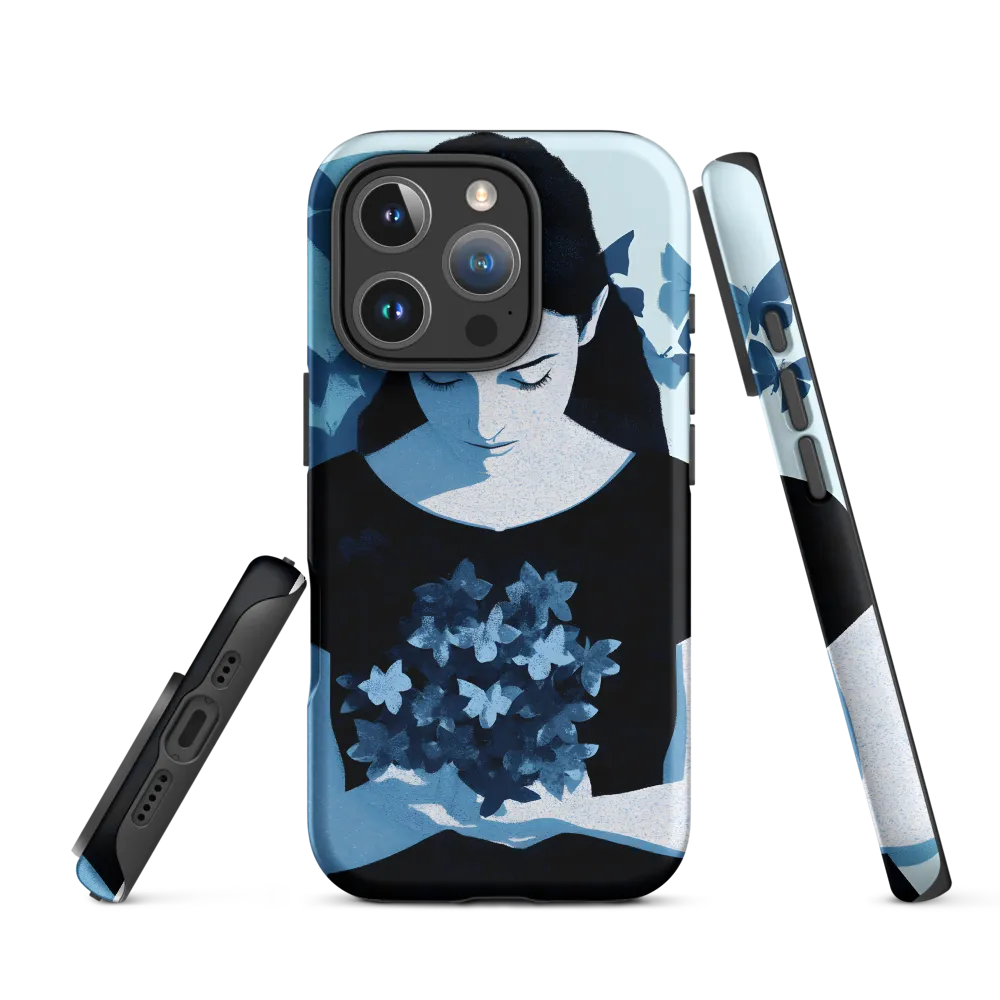 Woman with Flowers and Butterflies | Phone Case