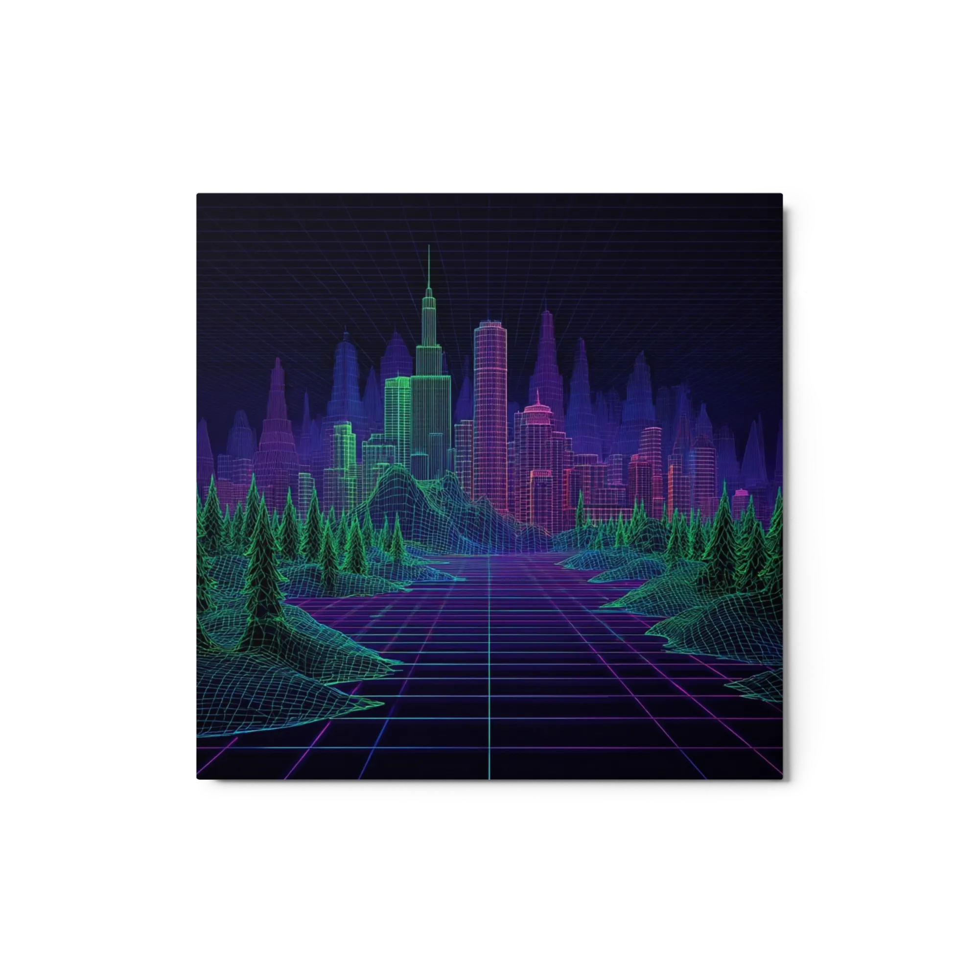 Neon Wireframe Metropolis