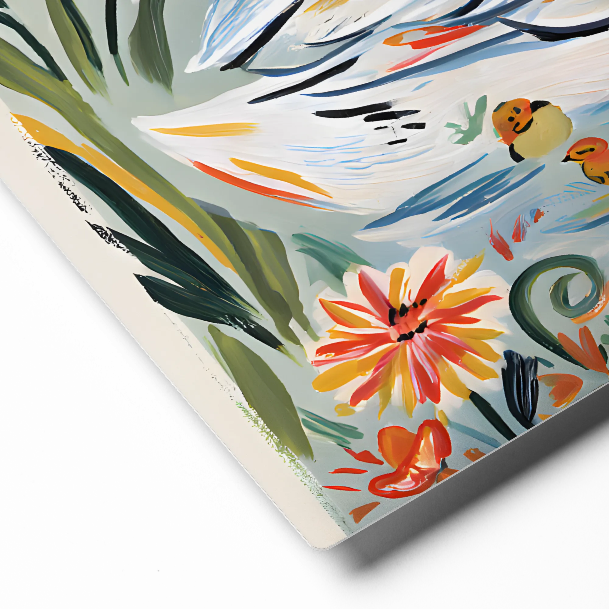 Swan and Ducklings 
 Canvas | 10″x 10″