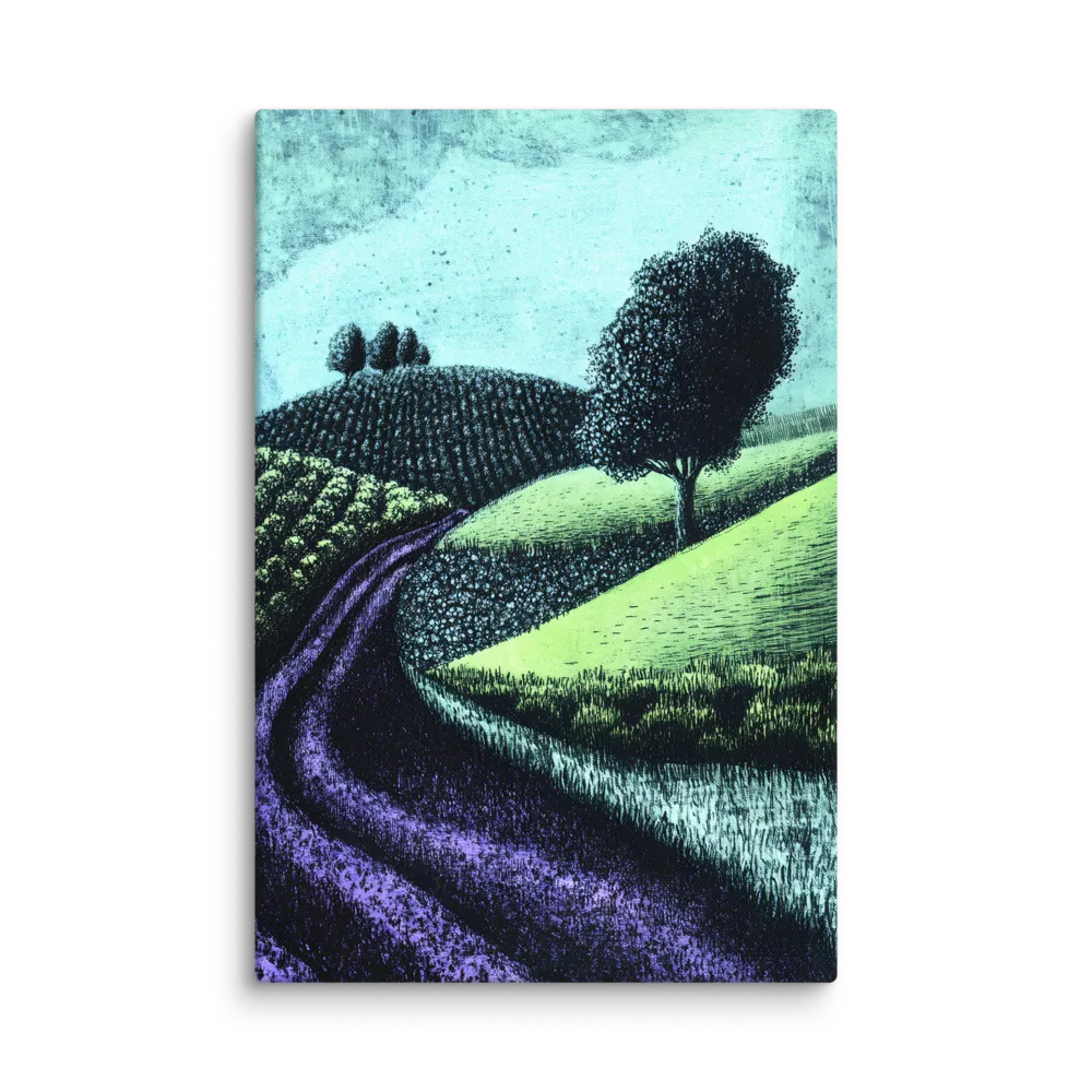 Serene Valley Engraving 
 Canvas | 32″x 48″
