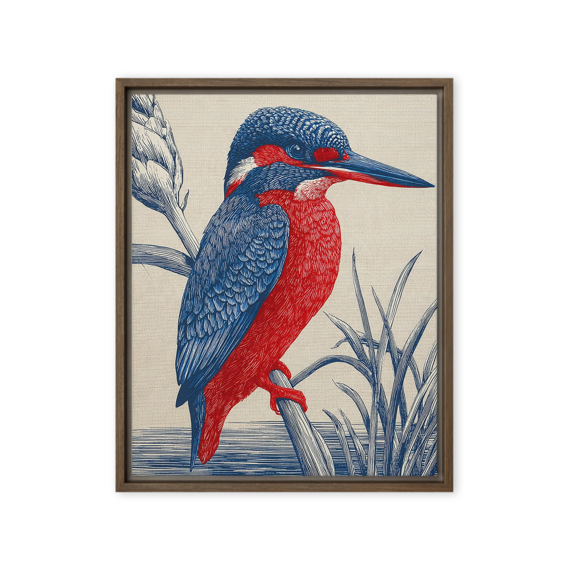 Red and Blue Kingfisher | Art Print