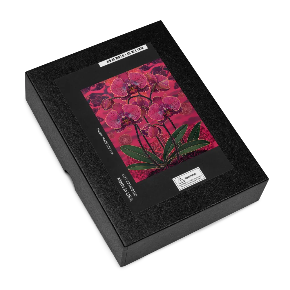 Gilded Orchid Tapestry 
 Jigsaw Puzzle in Tin Box