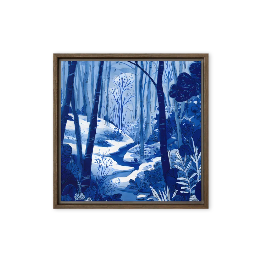 Winter's Blue Forest Stream 
 Canvas | 20″x 20″