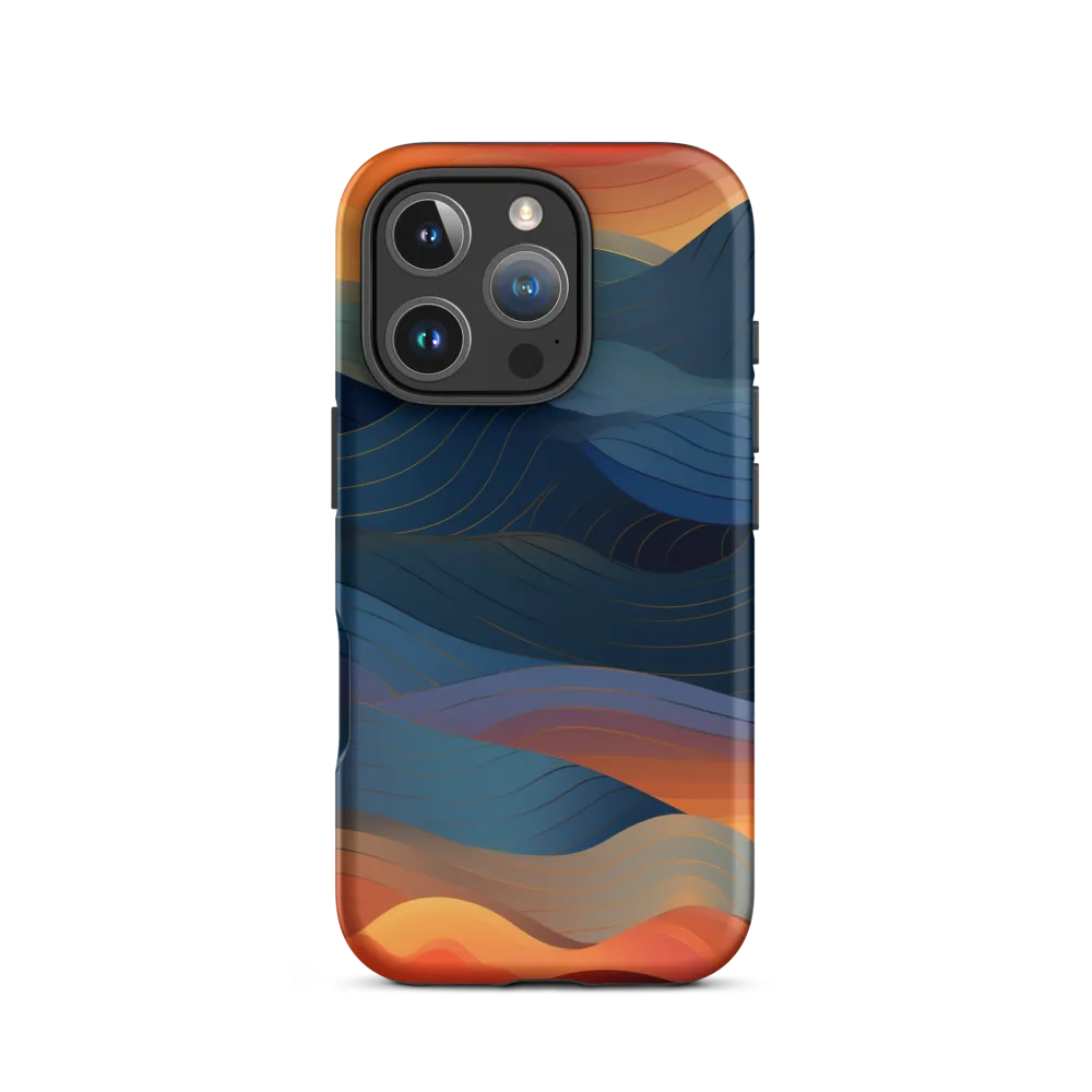 Abstract Landscape with Waves and Sunset | Phone Case