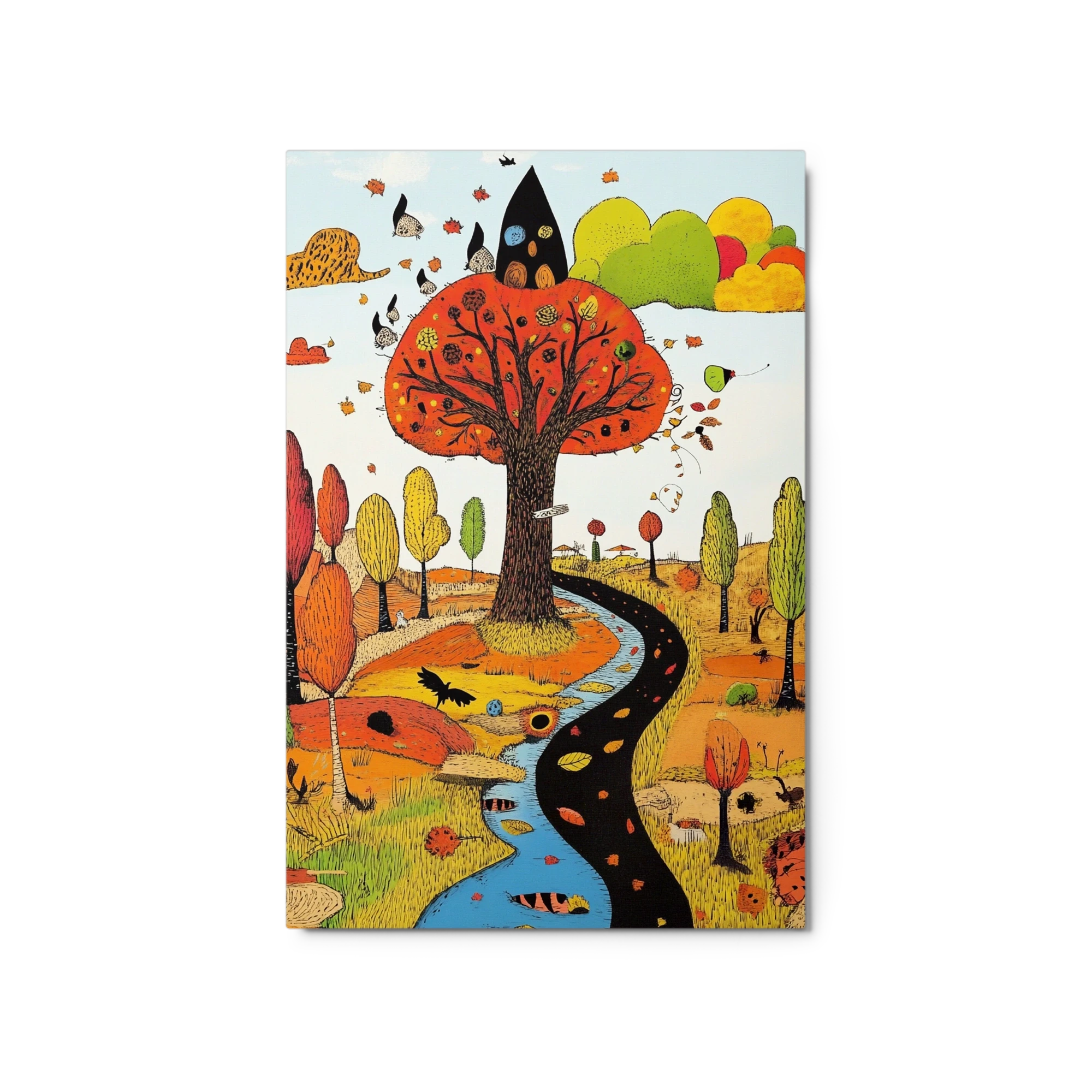 Whimsical Autumn Landscape Illustration