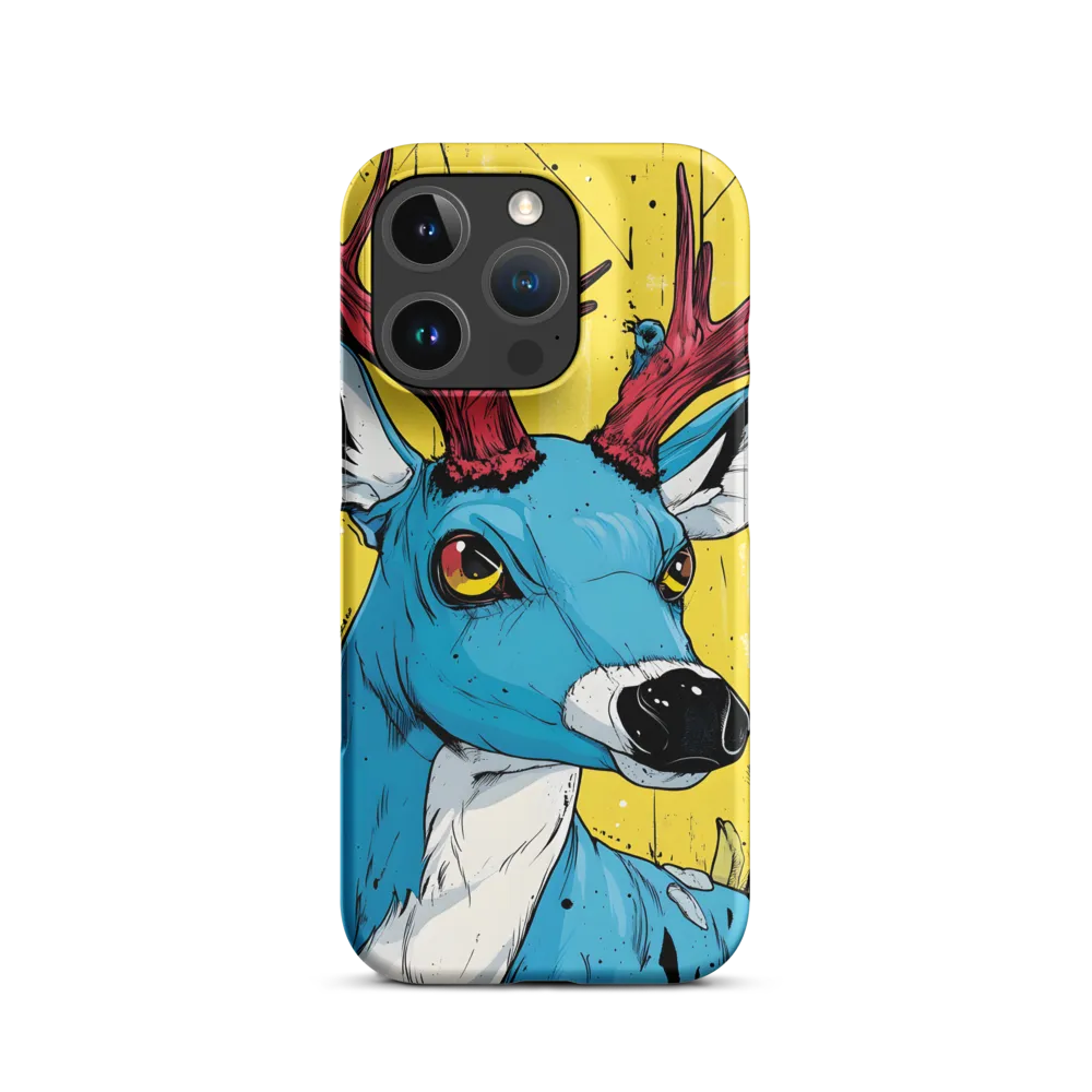 Stylized Blue Deer with Pink Antlers | Phone Case