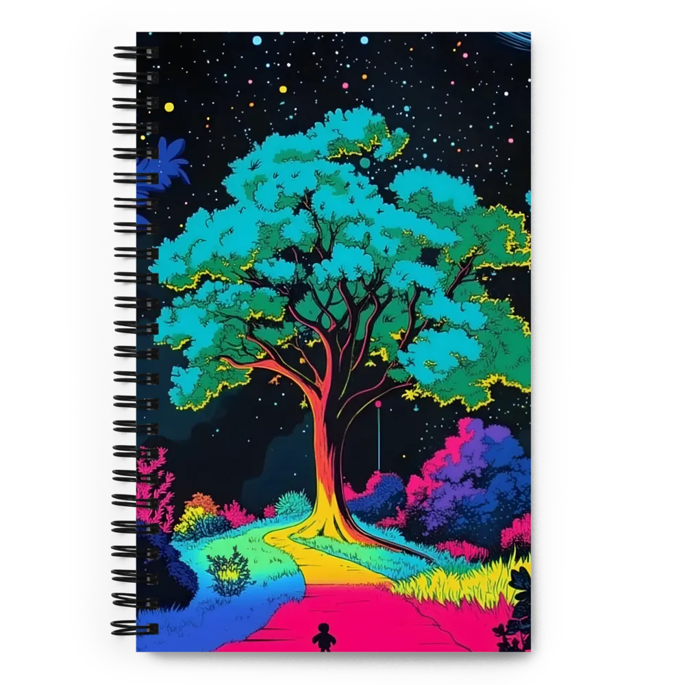 Cosmic Glow Tree Path 
 Spiral Notebook | 140 pages