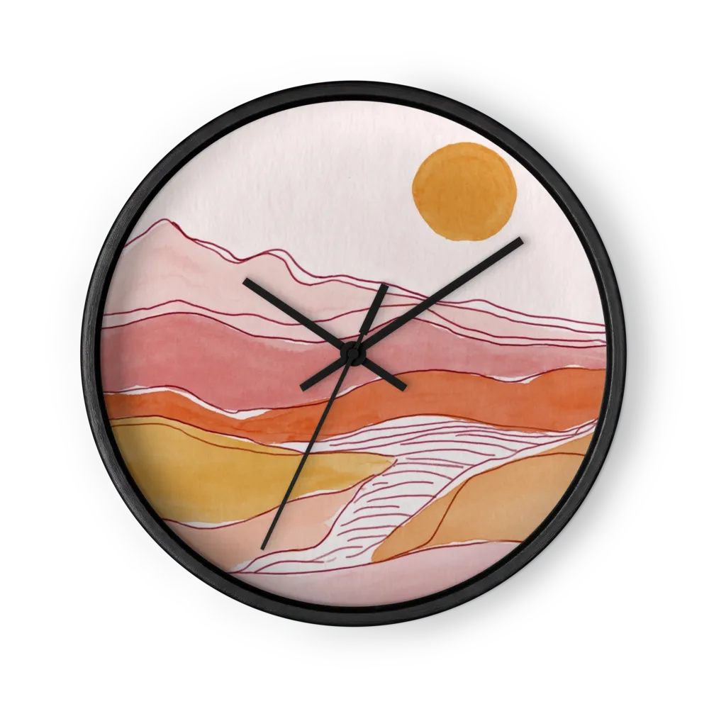 Terracotta Hills at Sunset | Wall Clock