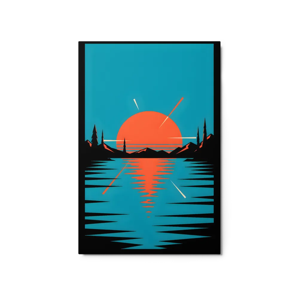 Retro Sunset Over Water