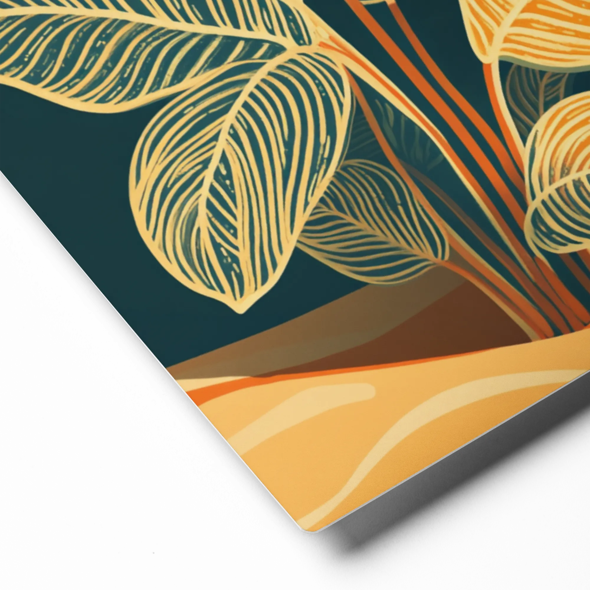 Golden Calathea 
 Poster with Black Frame | 12″x 16″