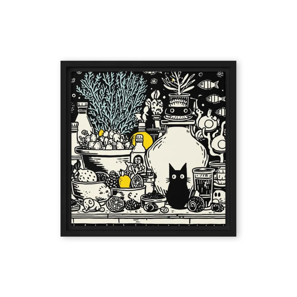 Curious Cat Pantry 
 Canvas | 32″x 32″