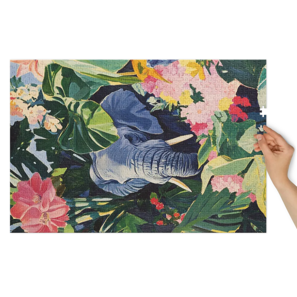 Elephant in Tropical Foliage | Jigsaw Puzzle (252/520 pieces)