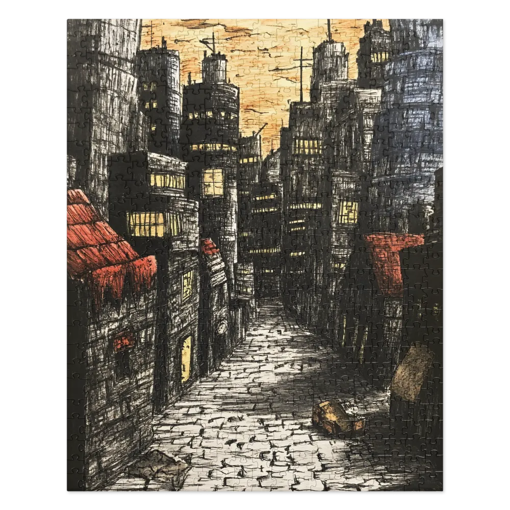 Dystopian City Alley 
 Jigsaw Puzzle