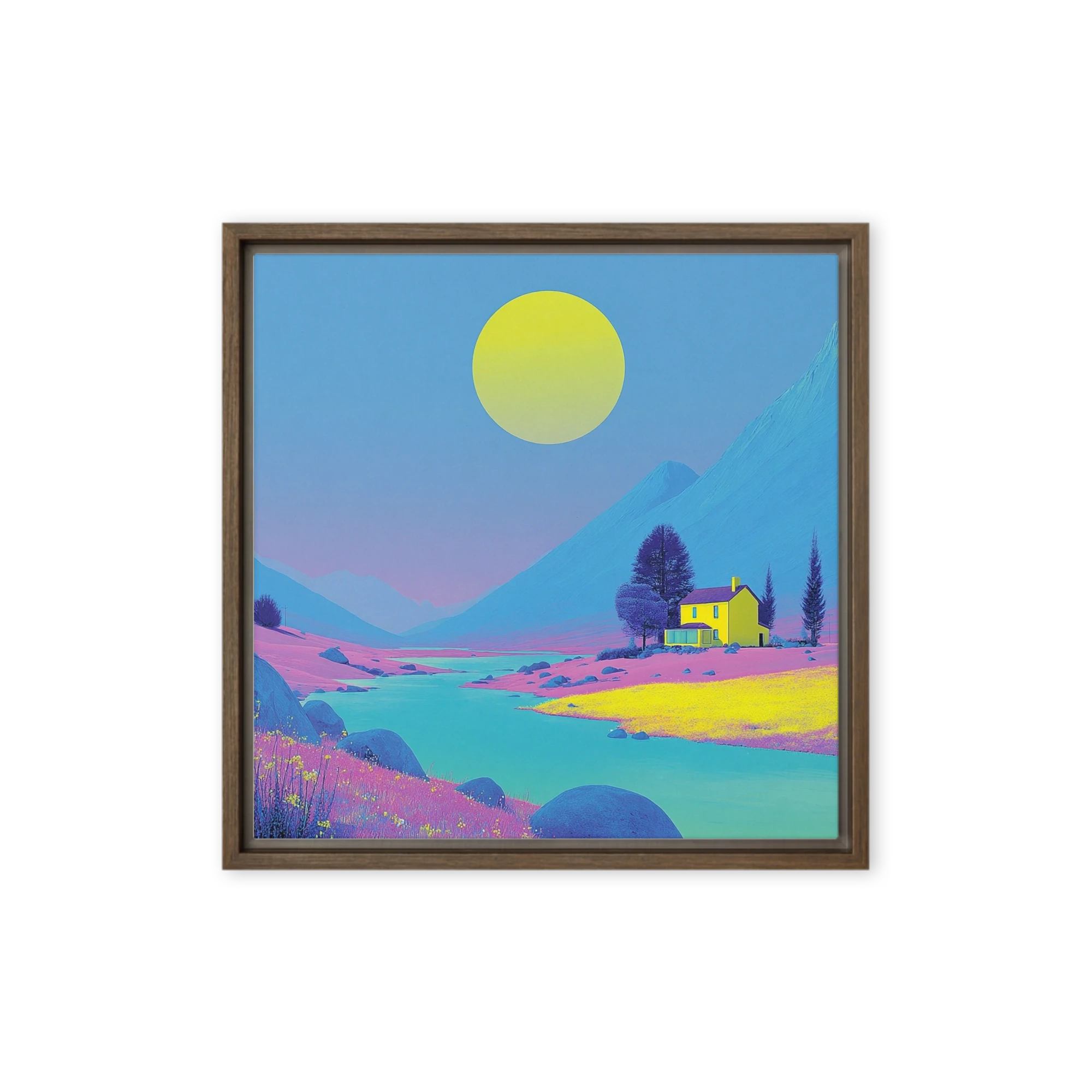 Yellow House in Surreal Valley | Art Print