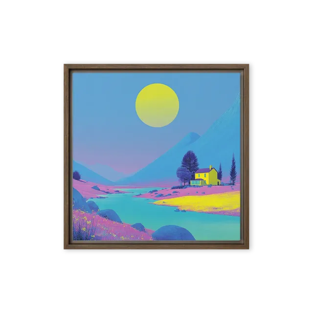 Yellow House in Surreal Valley | Art Print