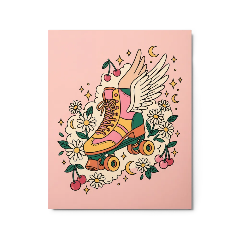 Whimsical Roller Skate Dream 
 Poster with White Frame | 12″x 16″