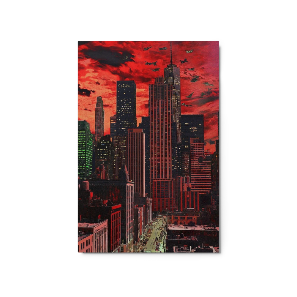 Crimson Skies Over Metropolis | Art Print