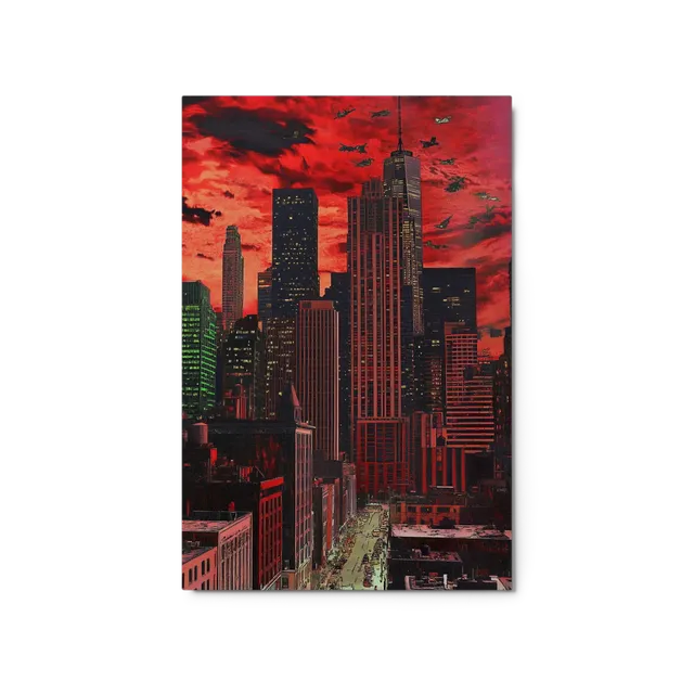 Crimson Skies Over Metropolis | Art Print