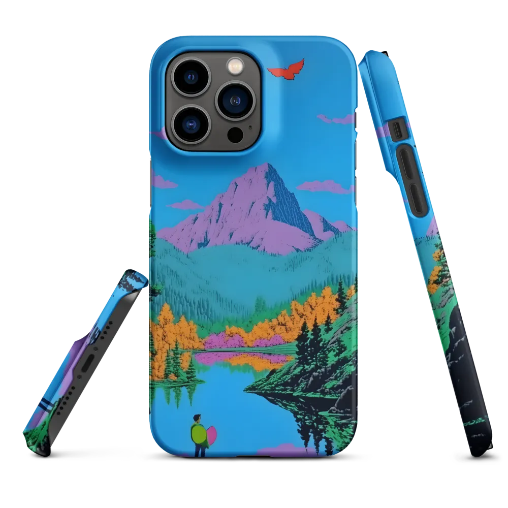 Surreal Vibrant Landscape with Mountains and Butterfly | Phone Case