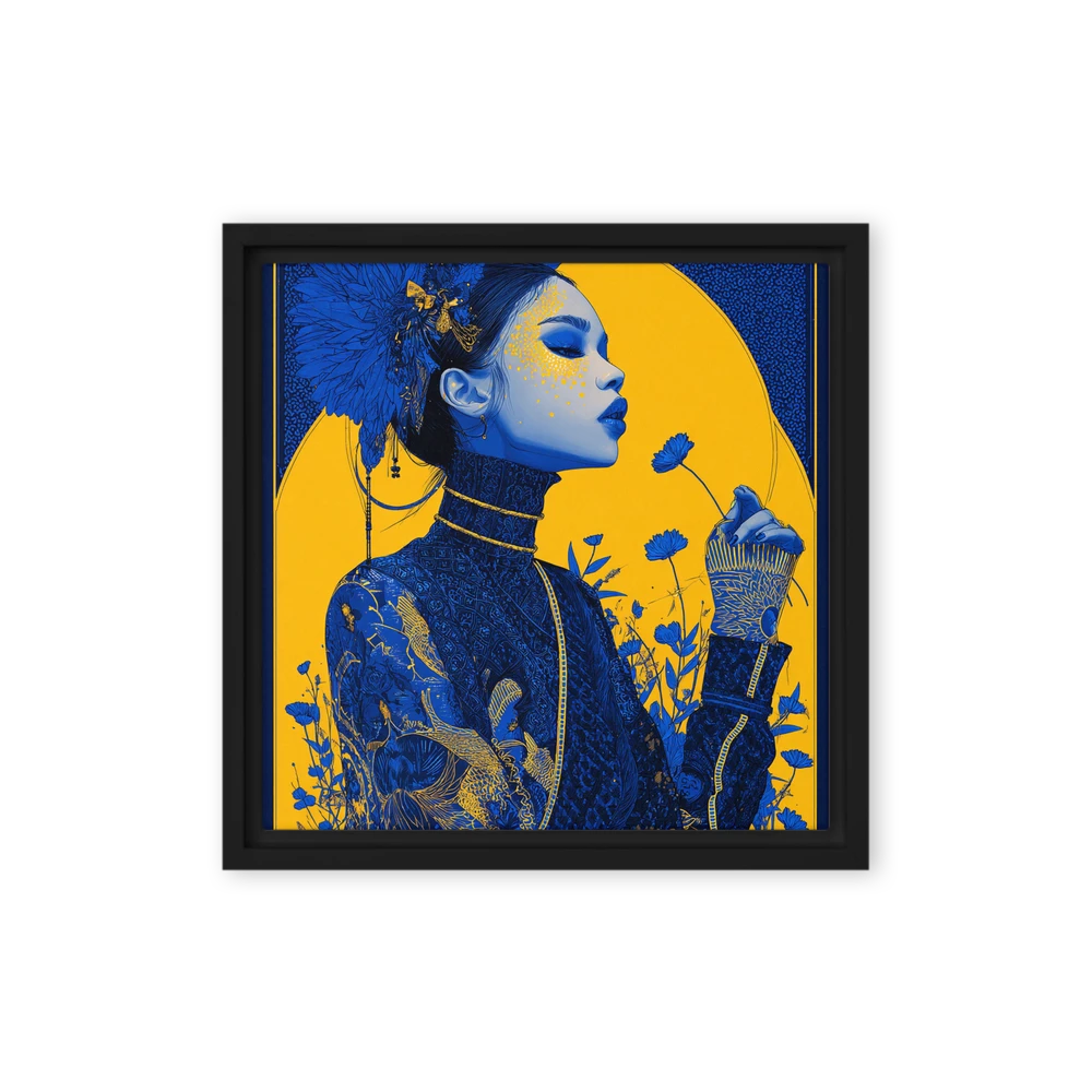 Woman in Blue and Gold | Art Print