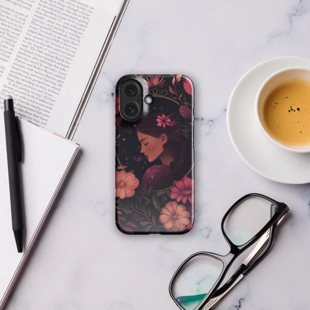 Art Nouveau Woman with Floral Frame 
 iPhone 15 Pro | Snap Case