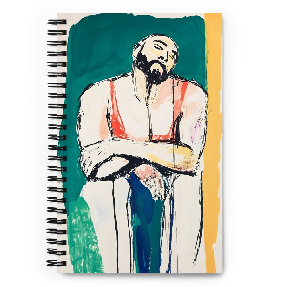 Pensive Man Portrait 
 Spiral Notebook | 140 pages