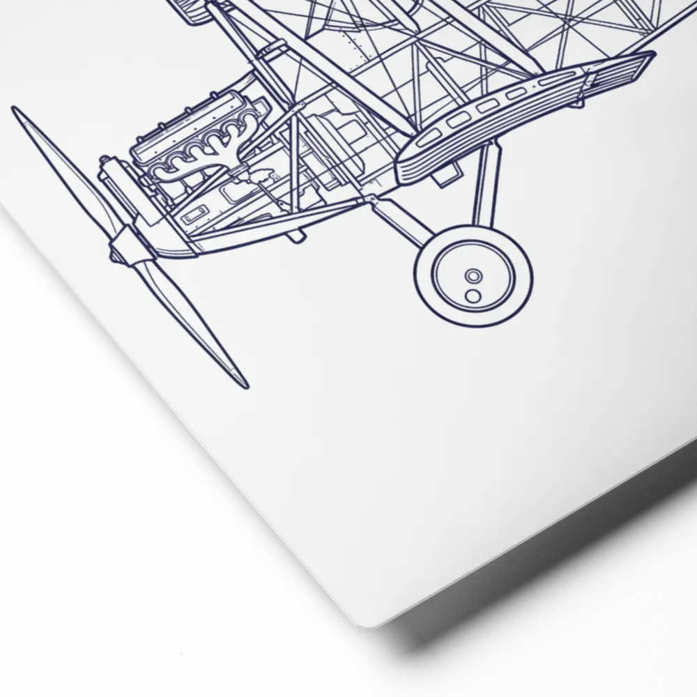 Vintage Biplane Blueprint | Art Print