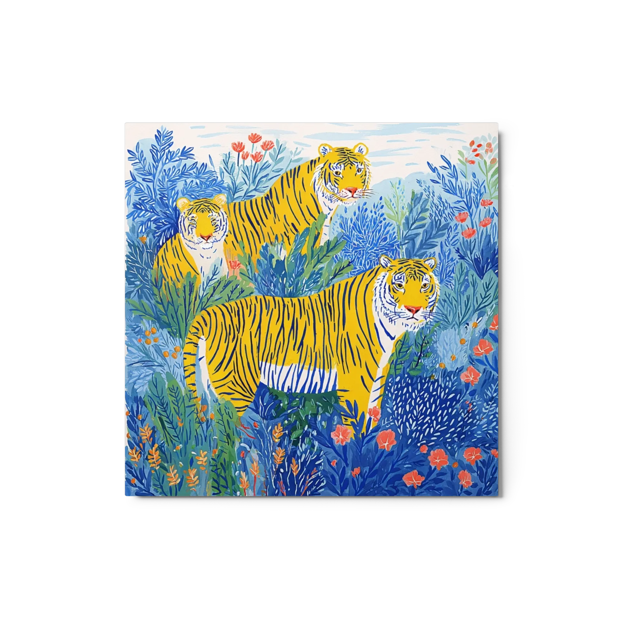 Tigers in Blue Foliage