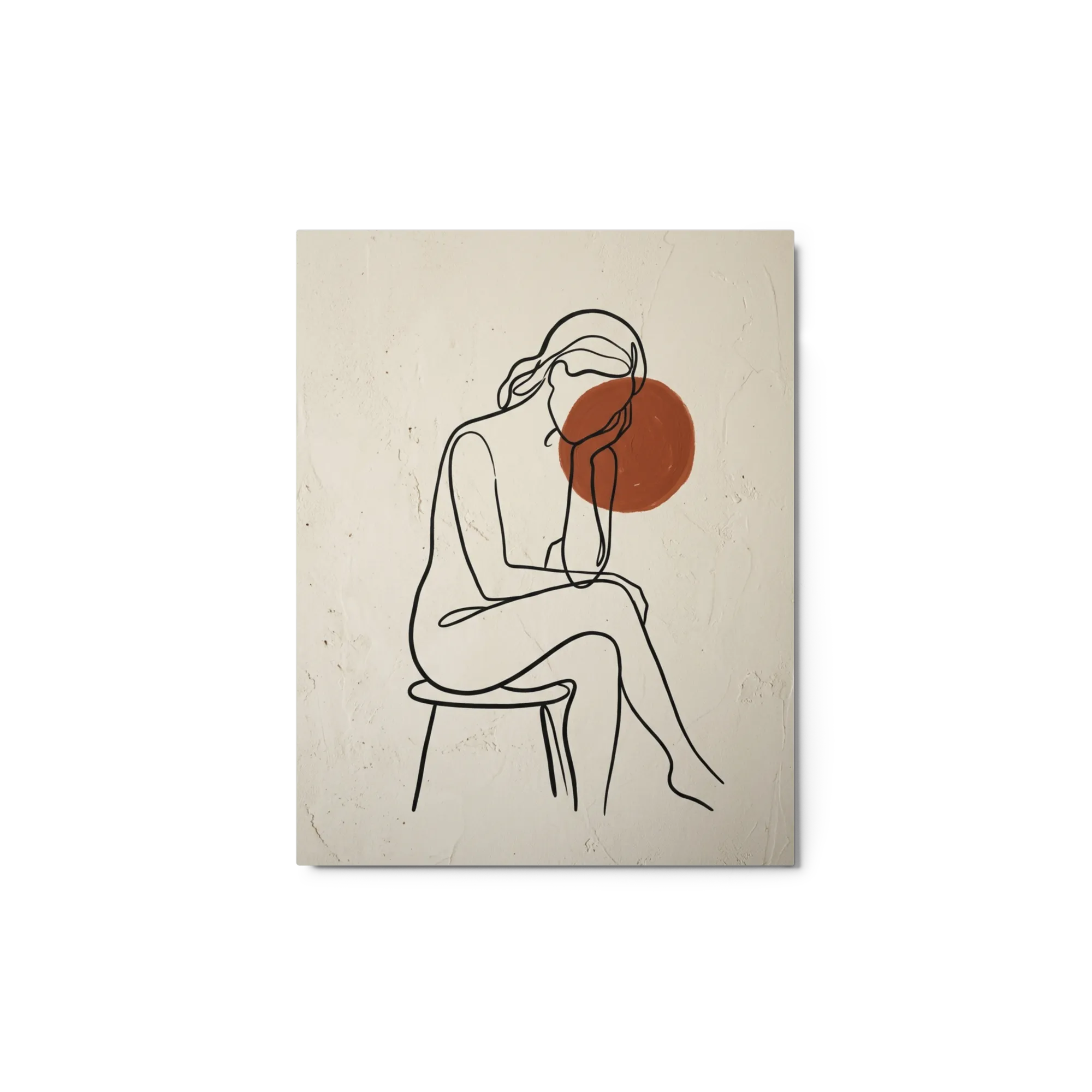 Figura Contemplativa em Arte de Linha