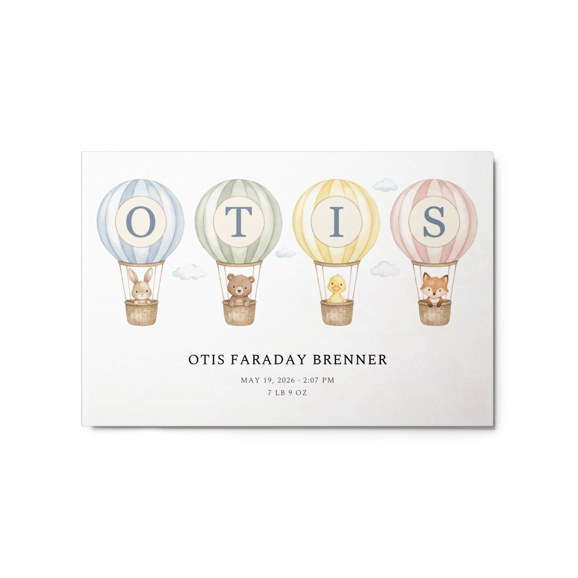 Nursery Name Art — Hot-Air Flotilla