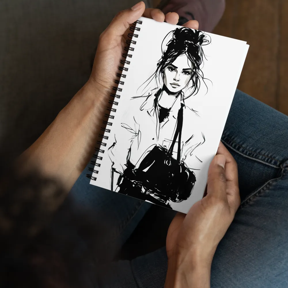 Monochrome Fashion Portrait 
 Spiral Notebook | 140 pages