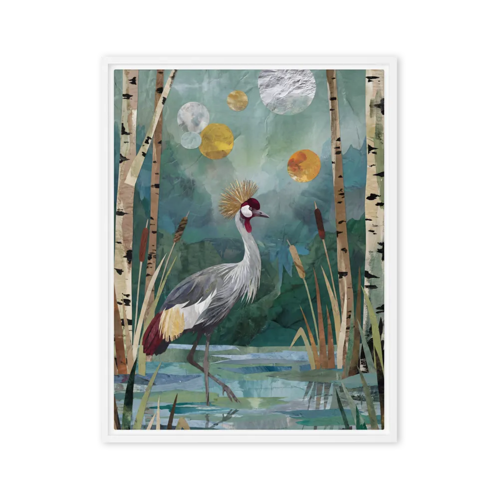 The Golden Crested Crane 
 Poster with White Frame | 11″x 14″