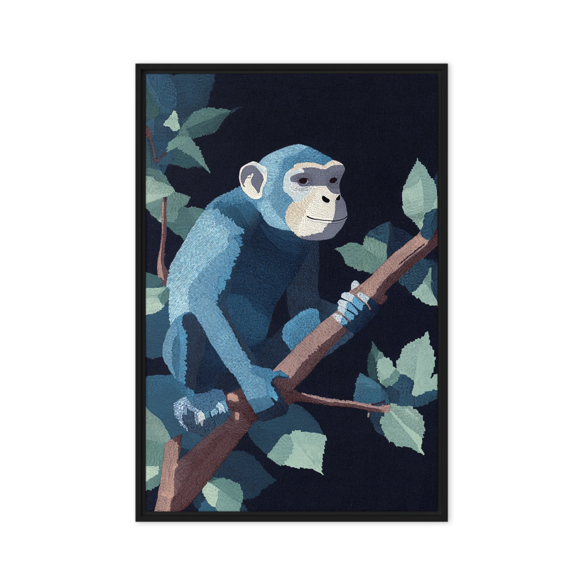 Embroidered Blue Chimpanzee