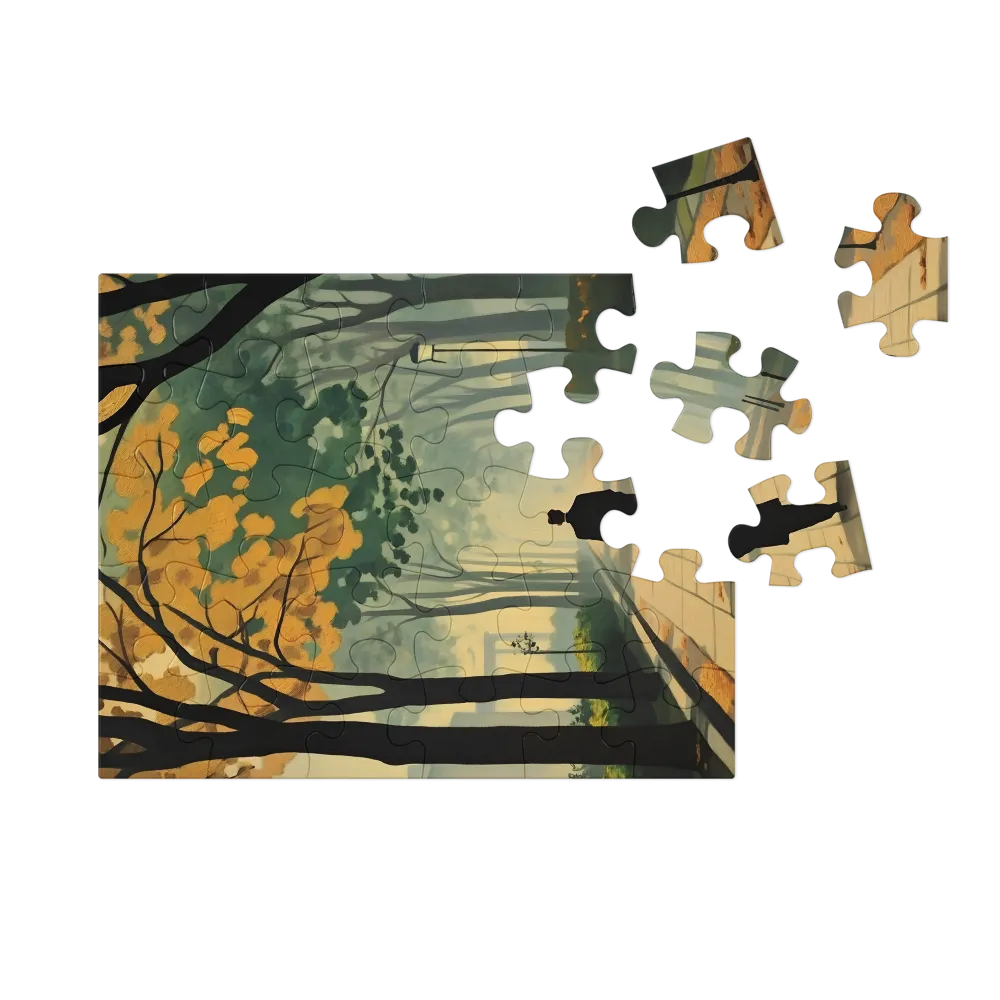 Solitary Stroll in Autumn 
 Jigsaw Puzzle in Tin Box
