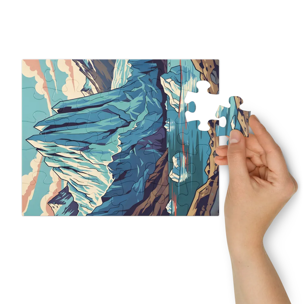 Ice Peaks Reflection 
 Jigsaw Puzzle in Tin Box